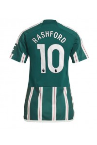 Fotbalové Dres Manchester United Marcus Rashford #10 Dámské Venkovní Oblečení 2023-24 Krátký Rukáv